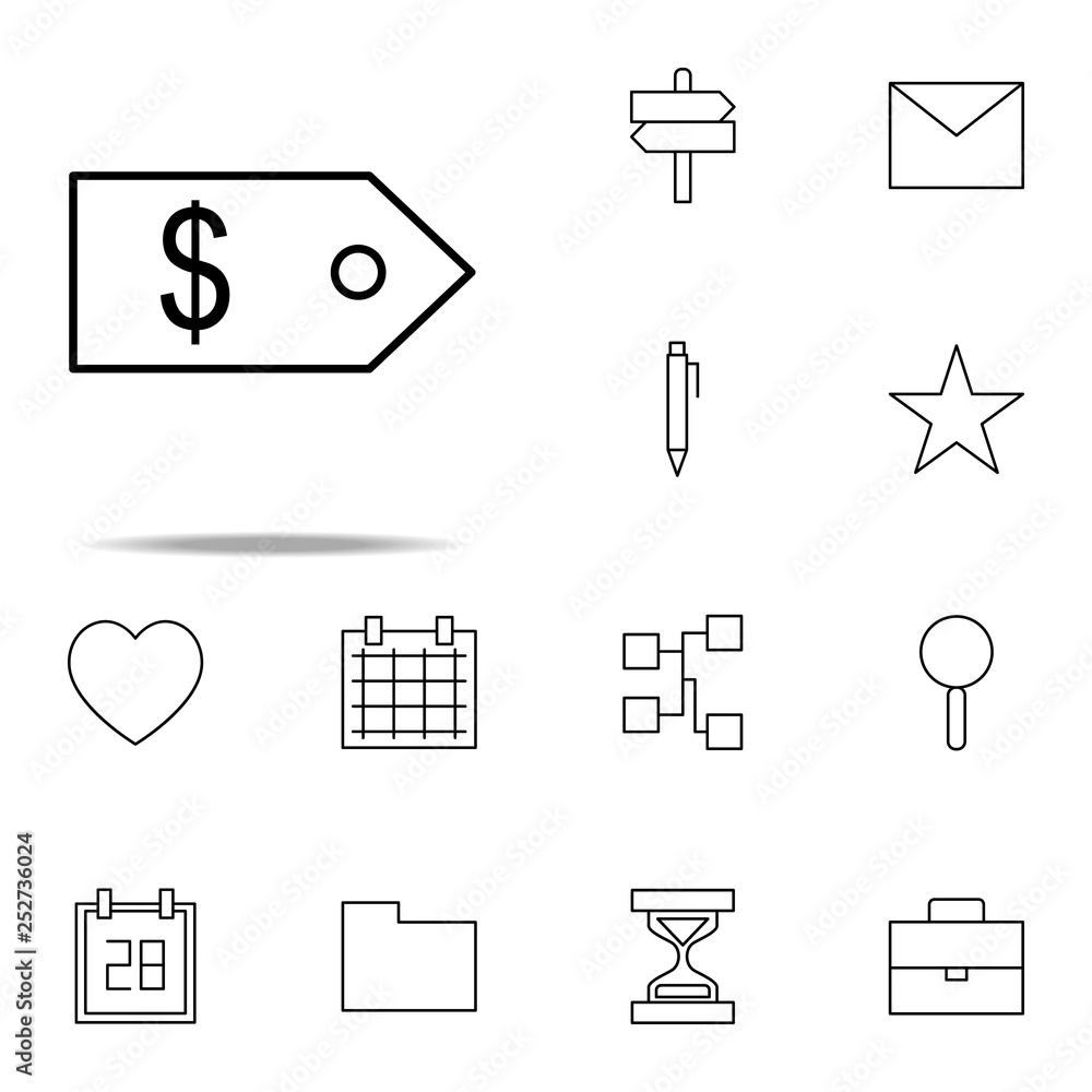 Aufkleber cost sign icon. web icons universal set for web and mobile