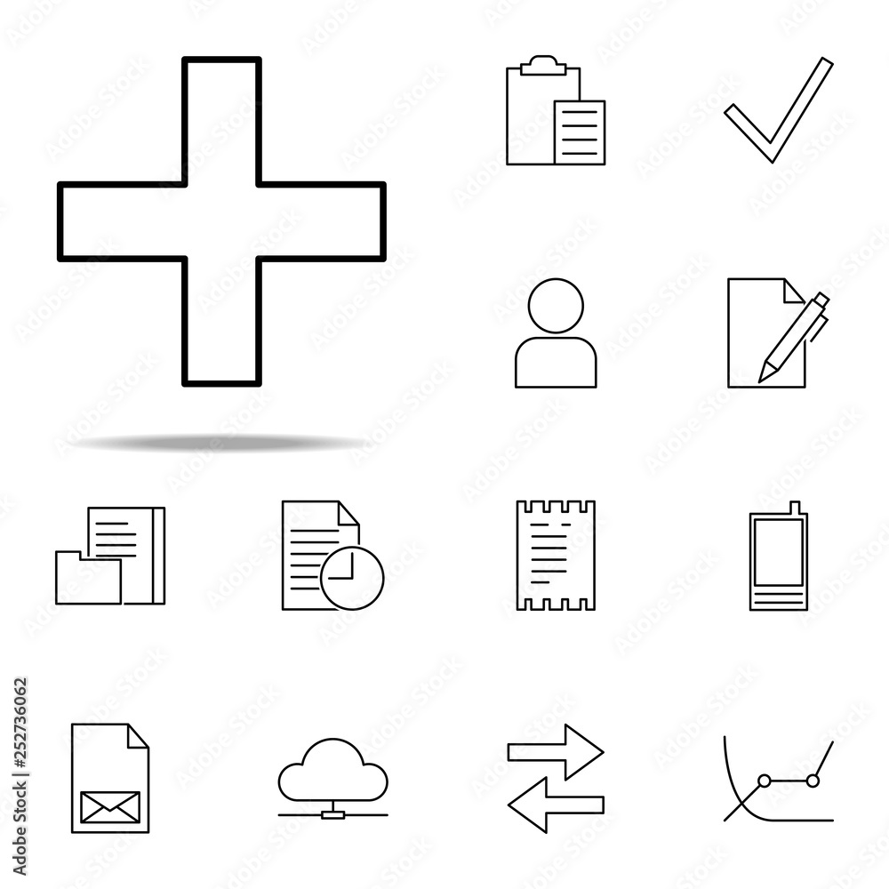 Aufkleber plus sign icon. web icons universal set for web and mobile