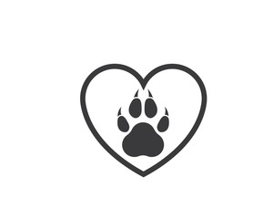 paw logo icon of pet vector template