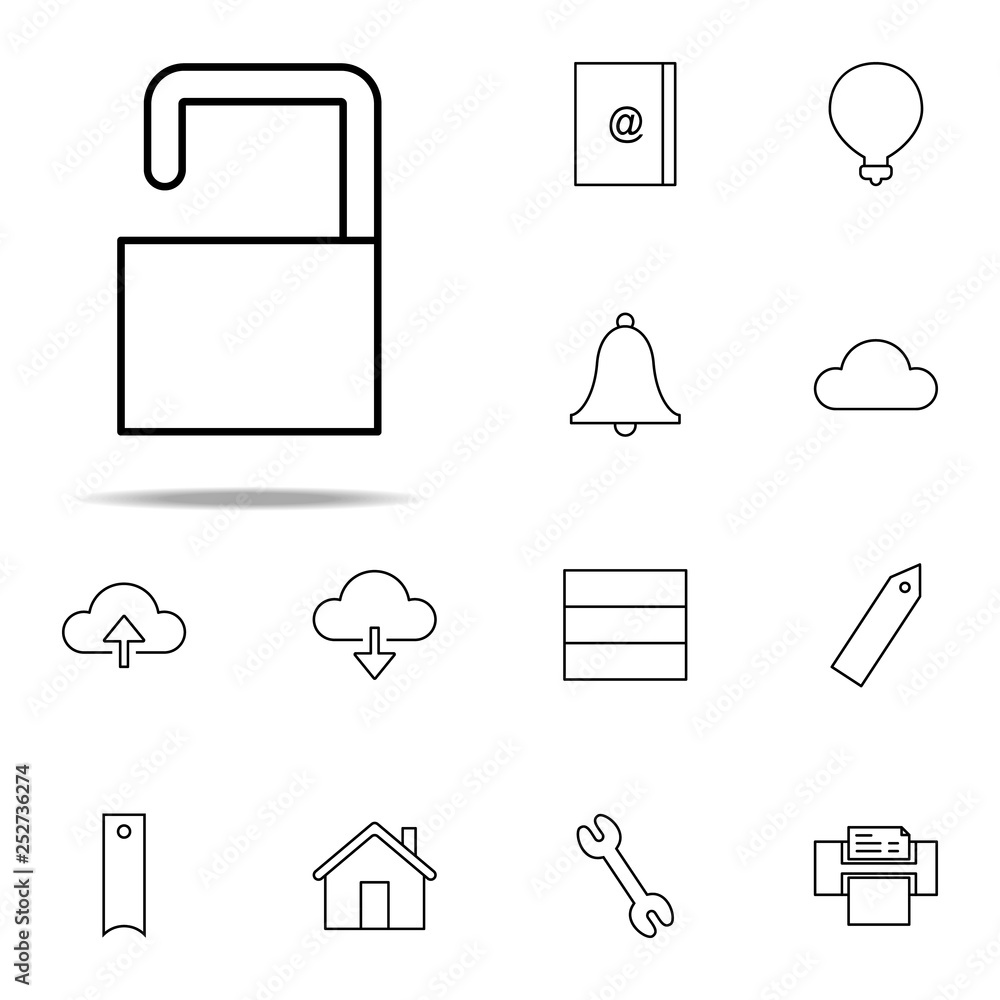 Poster open lock icon. web icons universal set for web and mobile