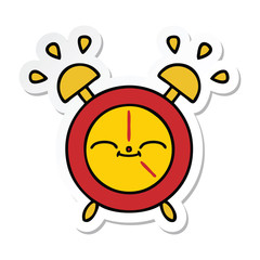 sticker of a cute cartoon alarm clock