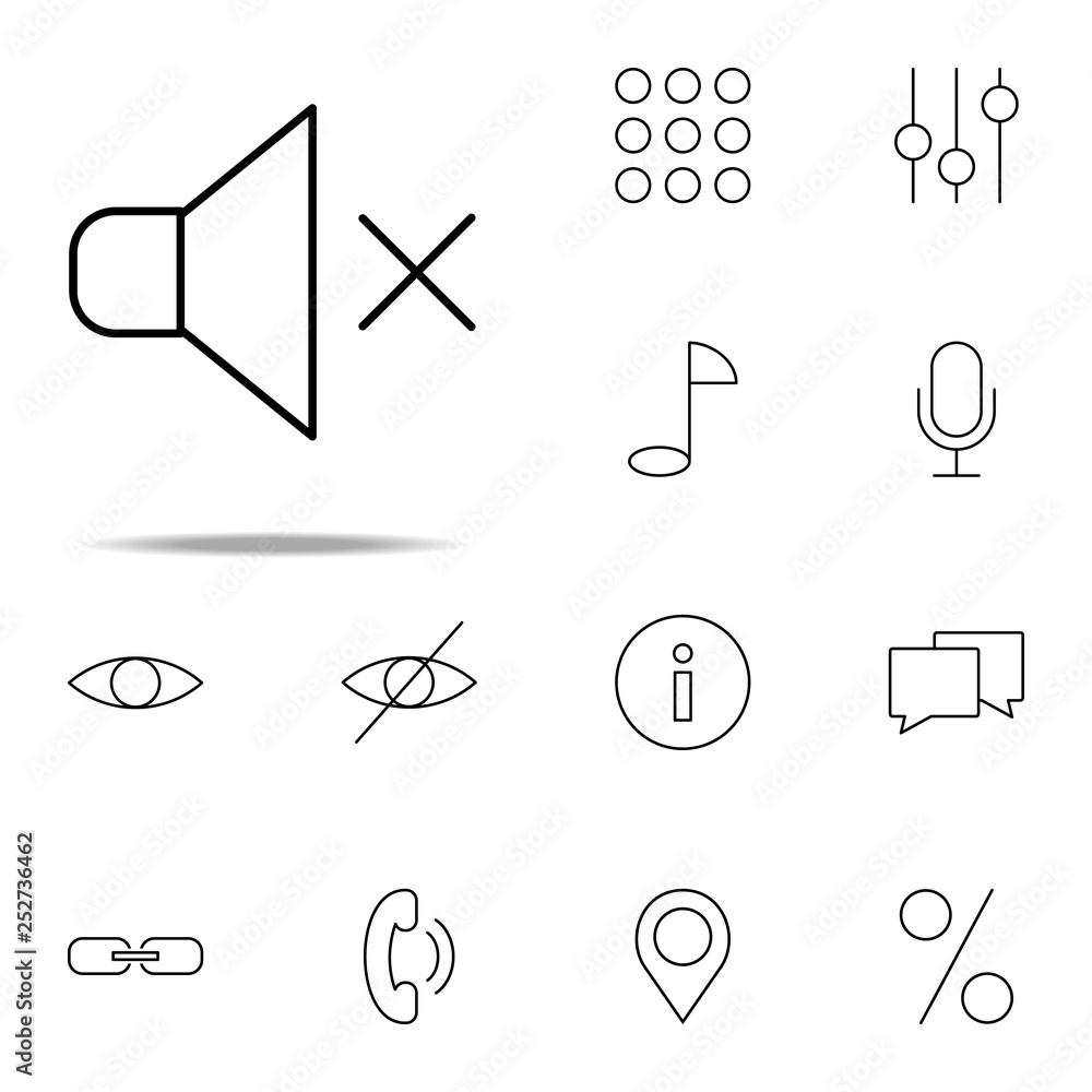 Poster sound off icon. web icons universal set for web and mobile