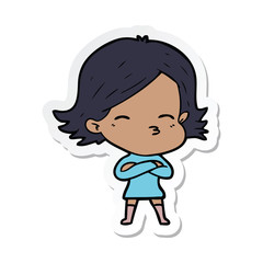 sticker of a cartoon woman