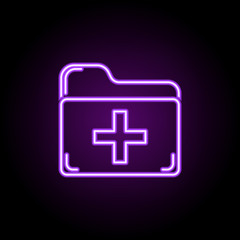 Fototapeta premium health records line icon. Elements of Medicine in neon style icons. Simple icon for websites, web design, mobile app, info graphics