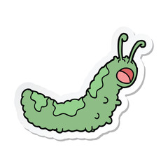 sticker of a funny cartoon caterpillar