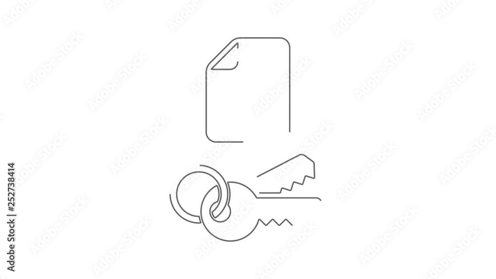 Poster protected file animated linear symbol icon 4k