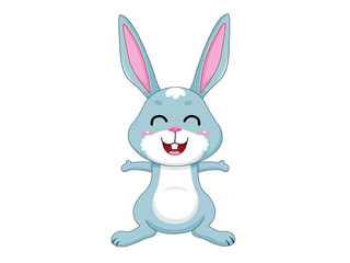Fototapeta na wymiar Cute Cartoon Rabbit Characters. Vector Illustration Cartoon Style. Isolated on white background