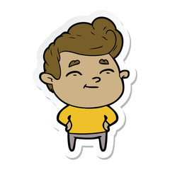 sticker of a happy cartoon man