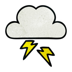 retro grunge texture cartoon thunder cloud