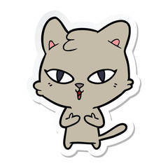 Obraz na płótnie Canvas sticker of a cartoon cat