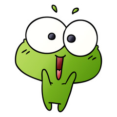 gradient cartoon kawaii excited cute frog