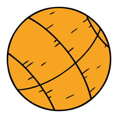 cartoon doodle of a basket ball