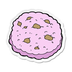 sticker of a pink cookie cartoon