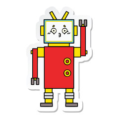sticker of a cute cartoon robot