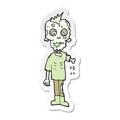sticker of a cartoon zombie