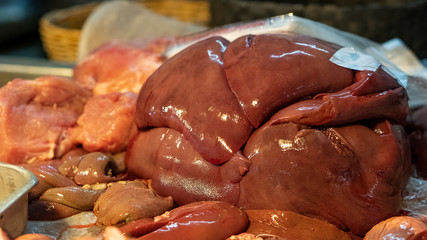 Extinguished meat that is sold by the market