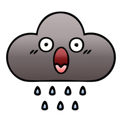 gradient shaded cartoon storm rain cloud
