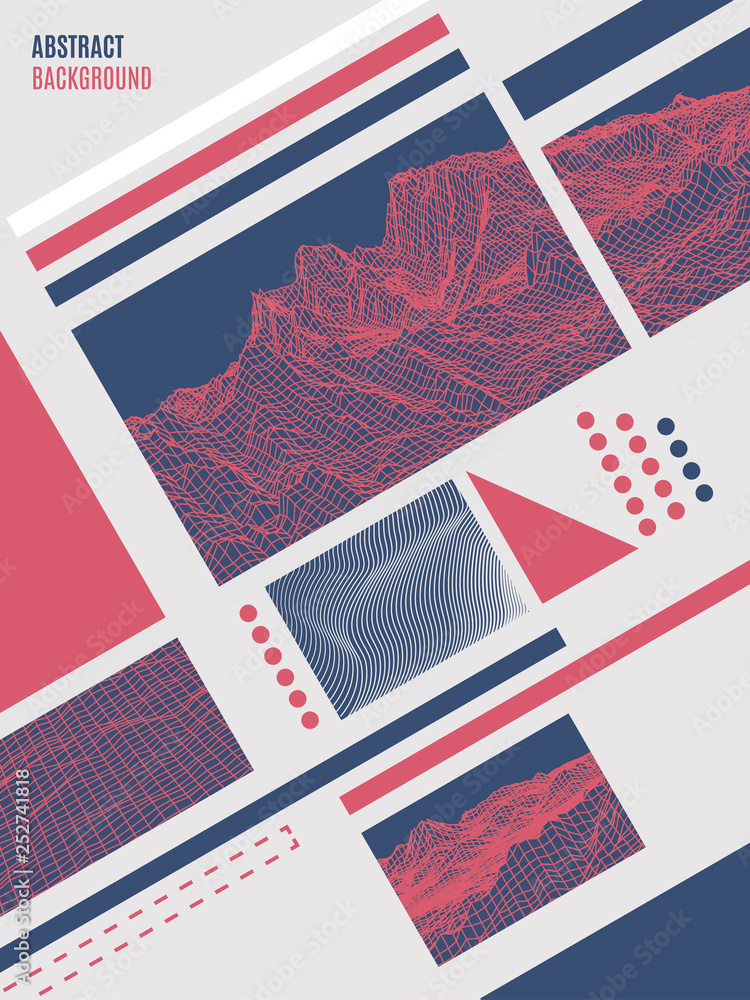 Poster flyer template with abstract background. graphic illustration with geometric pattern.