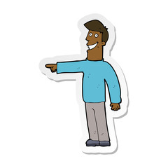 sticker of a cartoon pointing man