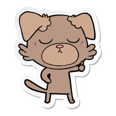 sticker of a cute cartoon dog