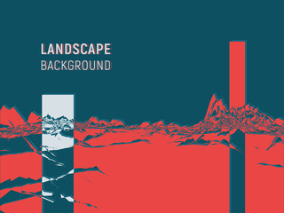 Abstract landscape background. Minimalist style. 3d technology vector illustration