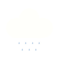 flat color retro cartoon rain cloud