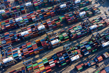  Top down view of Kwai Tsing Container Terminals in Hong Kong