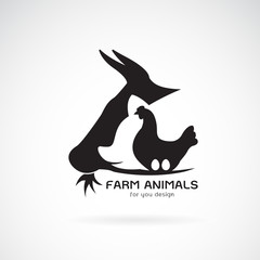 Vector group of animal farm label., Cow,pig,chicken,egg. Logo Animal. Easy editable layered vector illustration.