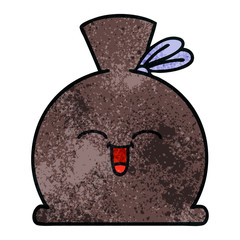 retro grunge texture cartoon sack