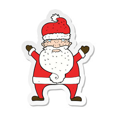sticker of a cartoon ugly santa claus