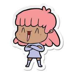 sticker of a cartoon woman