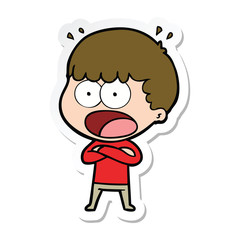 Obraz premium sticker of a cartoon shocked man