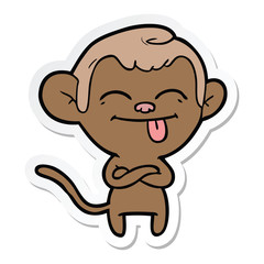 sticker of a funny cartoon monkey