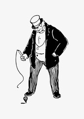 Man playing with a toy