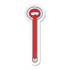sticker of a cartoon thermometer