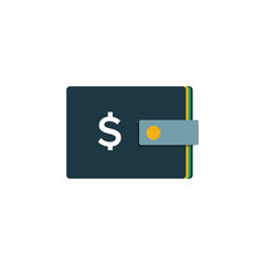 vector wallet Money Icon. illustration of wallet with money symbol. flat icon
