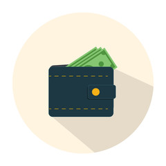 vector wallet Money Icon. illustration of wallet with money symbol. flat icon