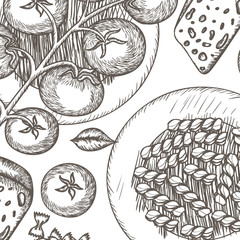 pattern of delicious italian food