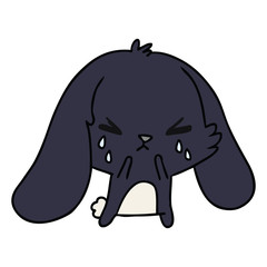 cartoon of cute kawaii sad bunny