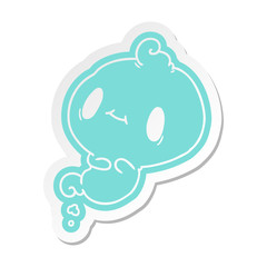 cartoon sticker of a kawaii cute ghost