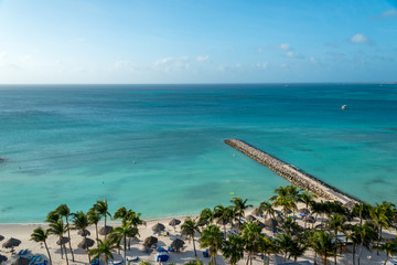 Caribbean beach on the island of Aruba. Netherlands Antilles.