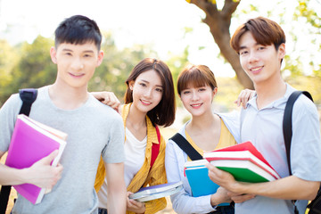 portrait of  Asian college students on campus