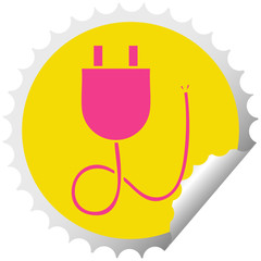 circular peeling sticker cartoon electrical plug