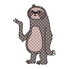 quirky comic book style cartoon sloth