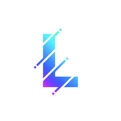 Letter L Glitch Style Alphabet Font Modern Logo Vector - 252747217