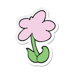 sticker of a cute cartoon flower