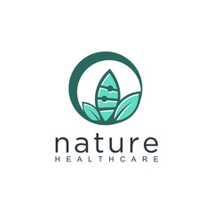 Natural Alternative Herbal Medicine and Healthcare icon and element