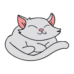 quirky hand drawn cartoon cat