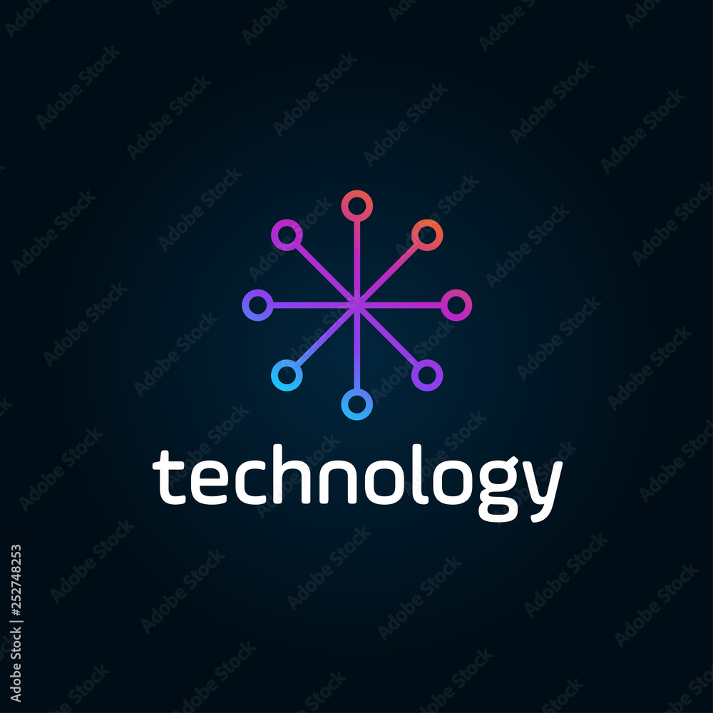 Aufkleber technology logo simple tech design. vector creative abstract for construction technology or logo tem