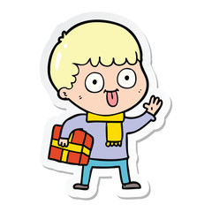 sticker of a cartoon man staring